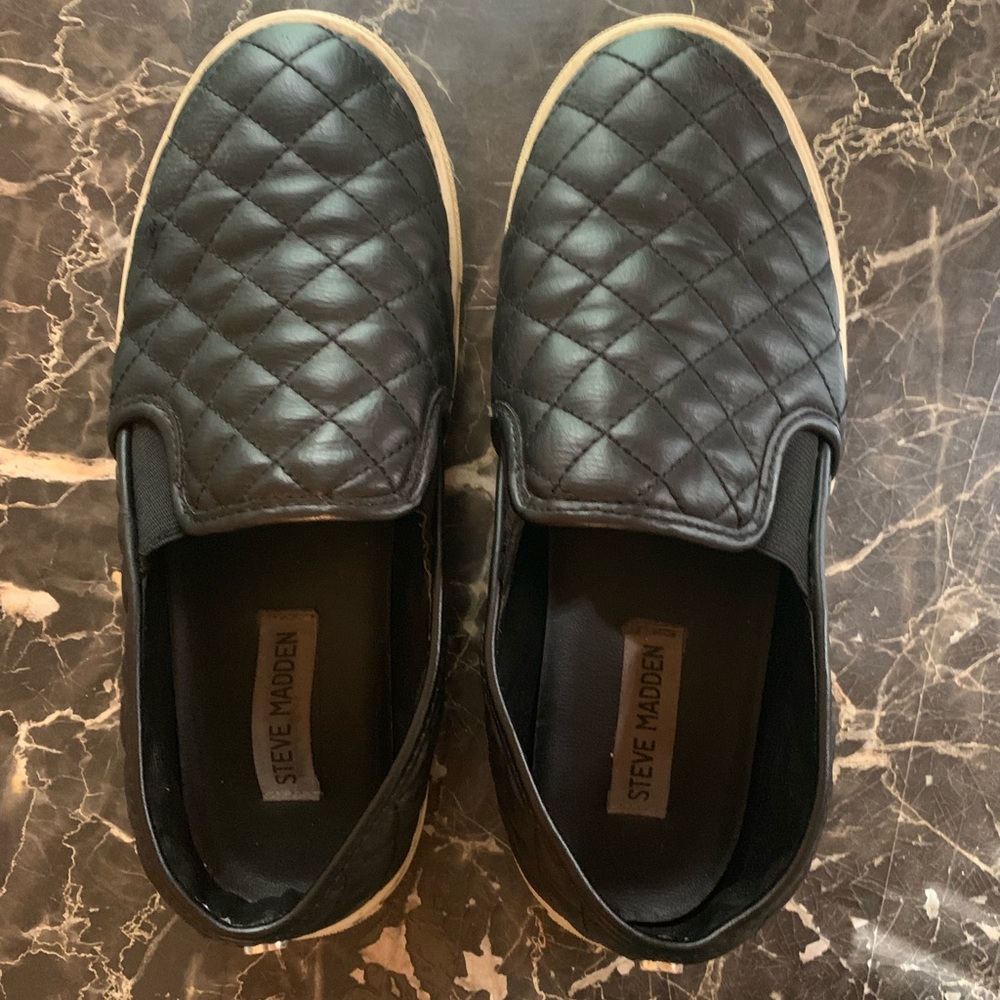 Steve Madden Black Slip-On Sneakers